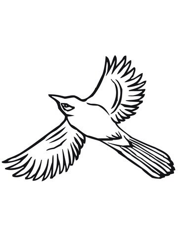 Flying Magpie Coloring Page